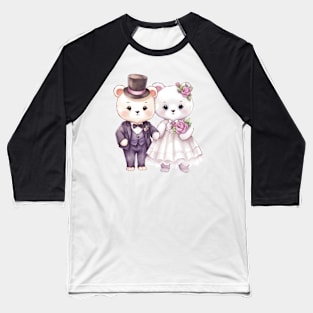 Polar bear Couple Gets Married Baseball T-Shirt